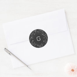 Modernes Mit Monogramm Schwarzes Imitat Glitzer Pa Runder Aufkleber