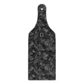 Modernes Mit Monogramm Schwarzes Imitat Glitzer Pa Schneidebrett (Vorderseite)