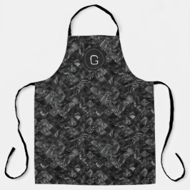Modernes Mit Monogramm Schwarzes Imitat Glitzer Pa Schürze