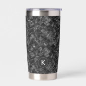 Modernes Mit Monogramm Schwarzes Imitat Glitzer Pa Thermobecher (Links)