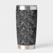 Modernes Mit Monogramm Schwarzes Imitat Glitzer Pa Thermobecher (Rückseite)