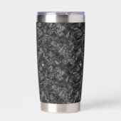 Modernes Mit Monogramm Schwarzes Imitat Glitzer Pa Thermobecher (Vorderseite)