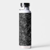 Modernes Mit Monogramm Schwarzes Imitat Glitzer Pa Trinkflasche (Rechts)