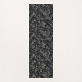 Modernes Mit Monogramm Schwarzes Imitat Glitzer Pa Yogamatte (Vorderseite)