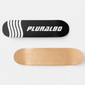 Modernes Mit Monogramm Schwarzweiß Skateboard (Horizontal)