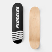 Modernes Mit Monogramm Schwarzweiß Skateboard (Vorderseite)