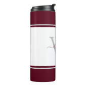 Modernes Mit Monogramm Script Burgundy Thermosbecher (Nach links gedreht)