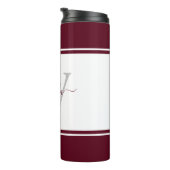 Modernes Mit Monogramm Script Burgundy Thermosbecher (Nach rechts gedreht)