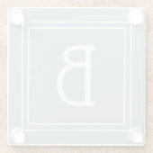 Modernes Mit Monogramm Soft Blue & White Initial Glasuntersetzer (Rückseite)