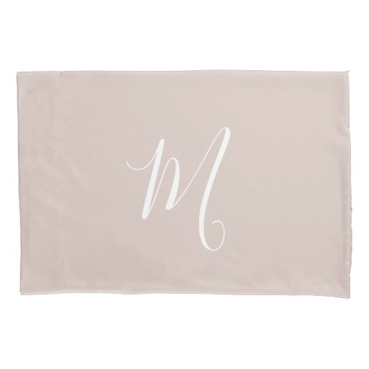 Modernes Mit Monogramm Solid Blush Pink Kissenbezug (Vorderseite-Links)