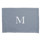 Modernes Mit Monogramm Solid Dusty Blue Kissenbezug (Vorderseite-Links)