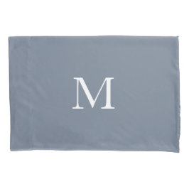 Modernes Mit Monogramm Solid Dusty Blue Kissenbezug