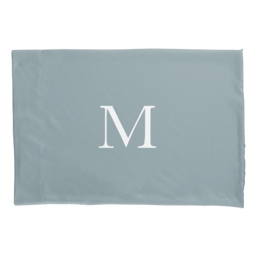 Modernes Mit Monogramm Solid Dusty Green Kissenbezug (Vorderseite-Links)