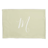 Modernes Mit Monogramm Solid Green Kissenbezug (Vorderseite-Links)