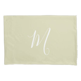 Modernes Mit Monogramm Solid Green Kissenbezug
