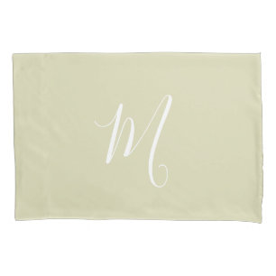 Modernes Mit Monogramm Solid Green Kissenbezug