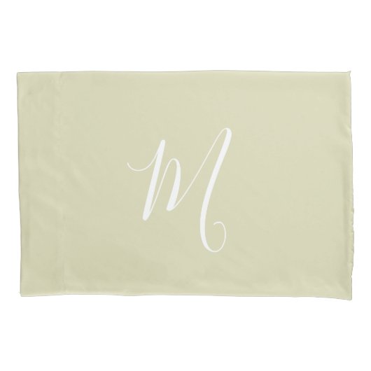 Modernes Mit Monogramm Solid Green Kissenbezug (Vorderseite-Links)