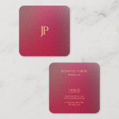 Modernes, Mit Monogramm strukturiertes, vergoldete Quadratische Visitenkarte (Vorne/Hinten)