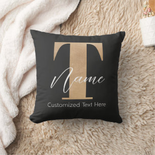 Modernes Mit Monogramm T & Name Personalisiert Kissen