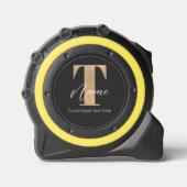 Modernes Mit Monogramm T & Name Personalisiert Maßband (Vorderseite)