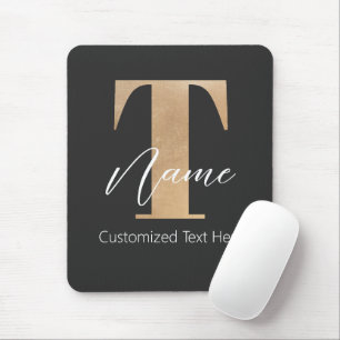 Modernes Mit Monogramm T & Name Personalisiert Mousepad