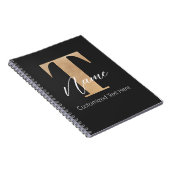 Modernes Mit Monogramm T & Name Personalisiert Notizblock (Rechte Seite)