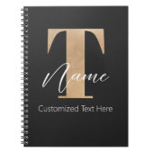 Modernes Mit Monogramm T & Name Personalisiert Notizblock (Vorderseite)