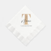 Modernes Mit Monogramm T & Name Personalisiert Serviette (Ecke)