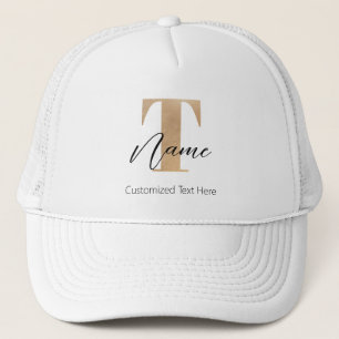 Modernes Mit Monogramm T & Name Personalisiert Truckerkappe