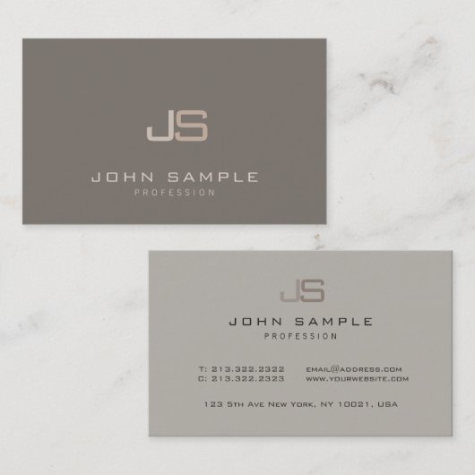 Modernes Mit Monogramm Template Beruflich Visitenkarte (Vorne/Hinten)