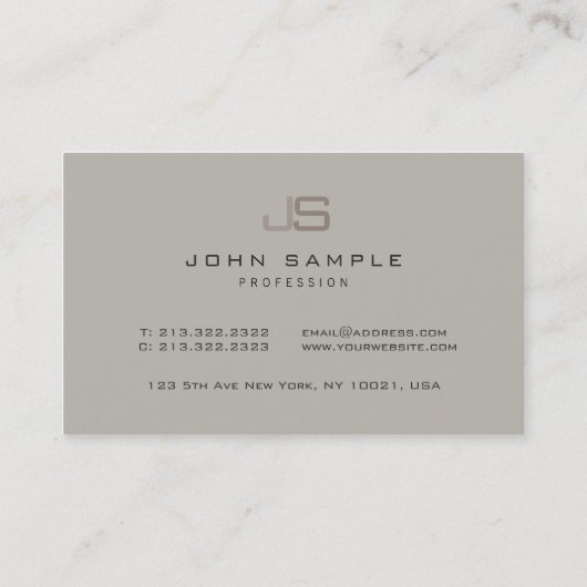 Modernes Mit Monogramm Template Beruflich Visitenkarte (Rückseite)