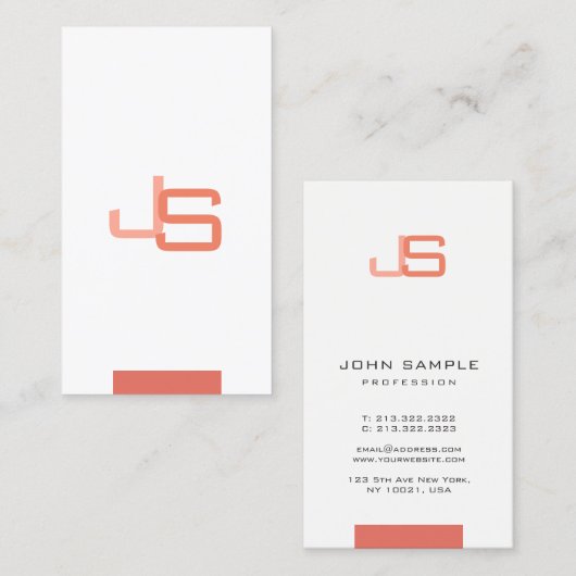 Modernes Mit Monogramm Template Beruflich Visitenkarte (Vorne/Hinten)