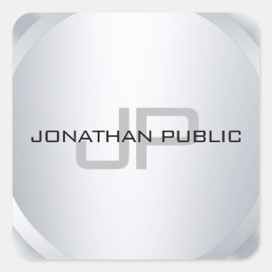 Modernes Mit Monogramm Template Modernes Elegantes Quadratischer Aufkleber