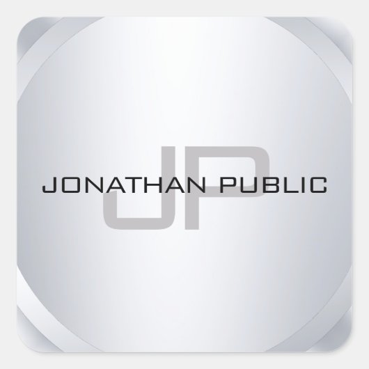 Modernes Mit Monogramm Template Modernes Elegantes Quadratischer Aufkleber (Vorderseite)