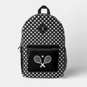 Modernes Mit Monogramm Tennis-Player-Kariertes Mus Bedruckter Rucksack (Vorderseite)