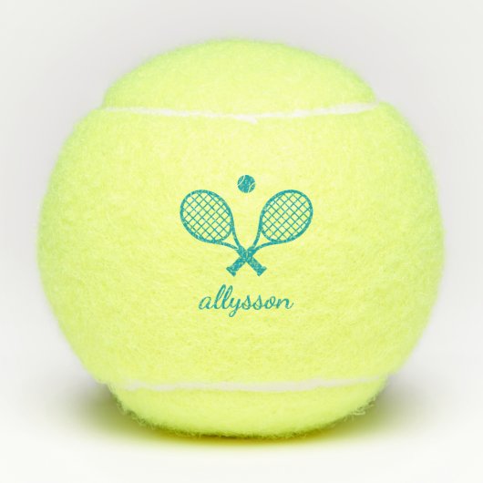 Modernes Mit Monogramm Tennisbälle (Vorderseite)