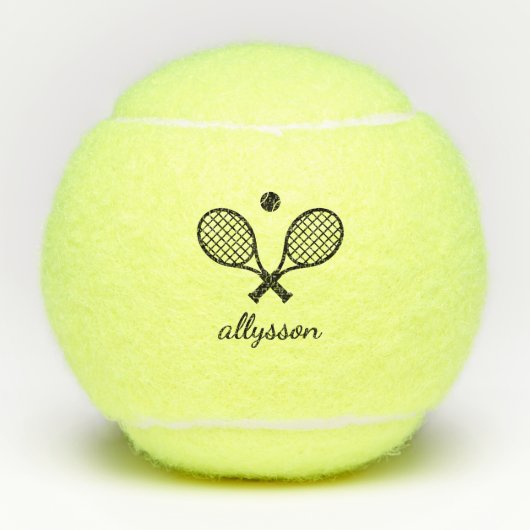 Modernes Mit Monogramm Tennisbälle (Vorderseite)