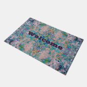 Modernes, mit Sangria-Farben Abstrakt Fußmatte (Schrägansicht)