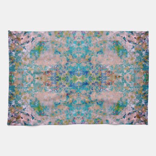 Modernes, mit Sangria-Farben Abstrakt Geschirrtuch (Horizontal)