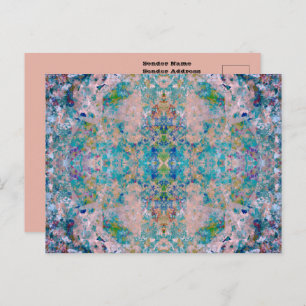 Modernes, mit Sangria-Farben Abstrakt Postkarte