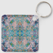 Modernes, mit Sangria-Farben Abstrakt Schlüsselanhänger (Rückseite)