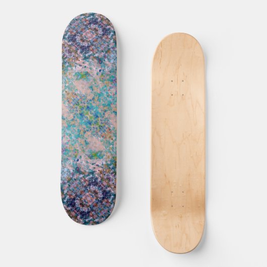 Modernes, mit Sangria-Farben Abstrakt Skateboard (Vorderseite)