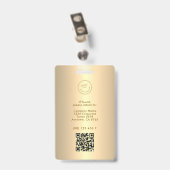 Modernes Mitarbeiter Berufliches ID-Foto Gold QR Ausweis (Rückseite mit Clip)