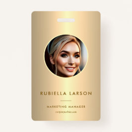 Modernes Mitarbeiter Berufliches ID-Foto Gold QR Ausweis