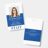 MODERNES MITARBEITER FOTO ID simple königsblau Ausweis (Vorder- & Rückseite)