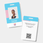 Modernes Mitarbeiterlogo, Foto, QR-Code, Name-Abze Ausweis (Vorder- & Rückseite)