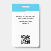 Modernes Mitarbeiterlogo, Foto, QR-Code, Name-Abze Ausweis (Rückseite)