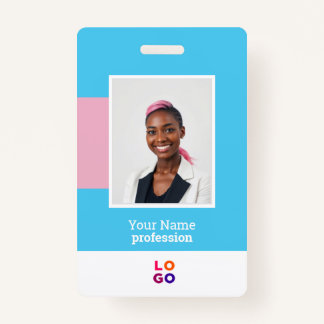 Modernes Mitarbeiterlogo, Foto, QR-Code, Name-Abze Ausweis