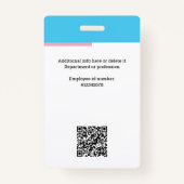 Modernes Mitarbeiterlogo, Foto, QR-Code, Name-Abze Ausweis (Rückseite)
