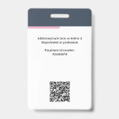 Modernes Mitarbeiterlogo, Foto, QR-Code, Name-Abze Ausweis (Rückseite)
